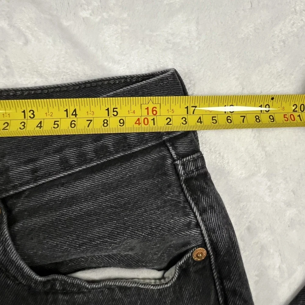 Levi's 501 R Only Jeans 32x34 Black Faded Button Fly Original Fit Straight Denim